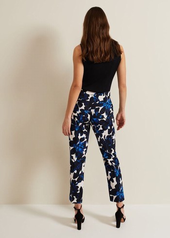 Phase Eight Caddie Florals Trousers Blue USA | 3608294-ZR